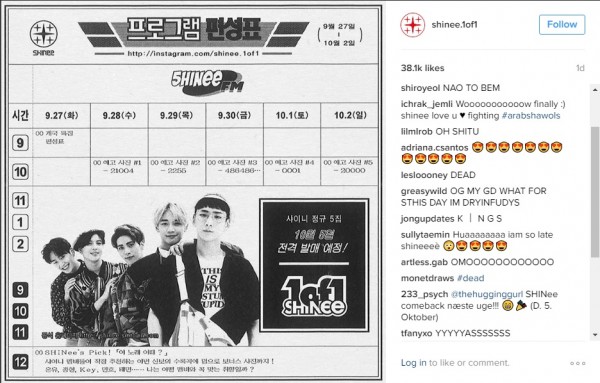 Schedule of SHINee Album Release