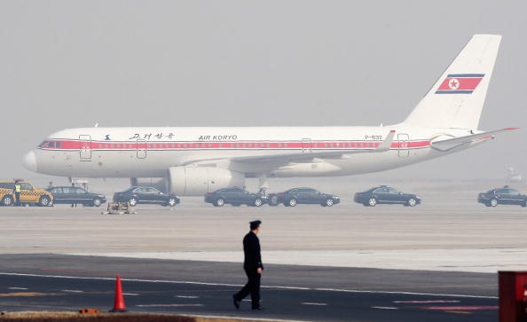 An Air Koryo plane arrives at the Beijing International Airport.