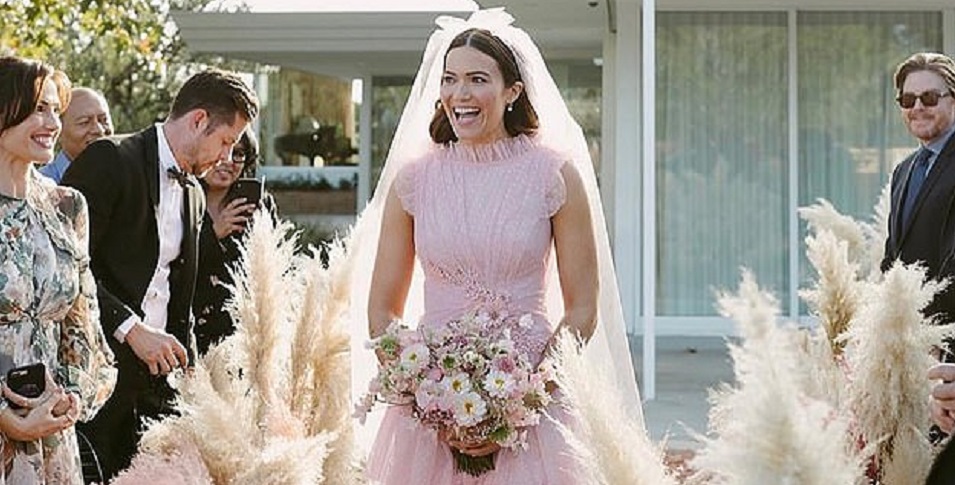 This Is Us Star Mandy Moore Looks Divine In Pink Wedding Dress