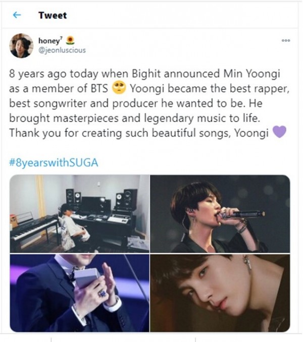 8yearswithsuga Fans Look Back On His Career As Bts Suga And Agust D K People Koreaportal