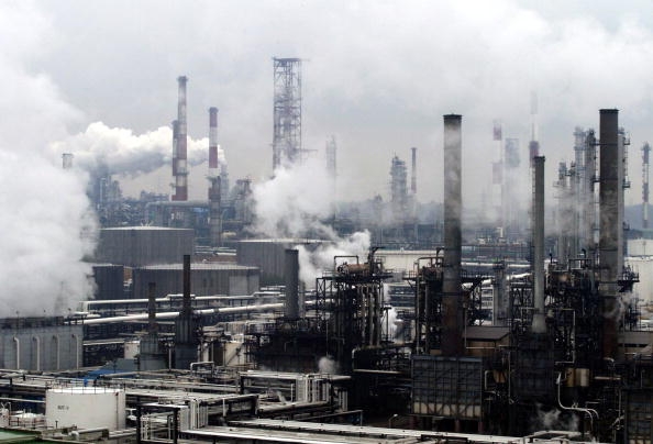 view of the SK Corporation oil refiner in Ulsan, South Korea